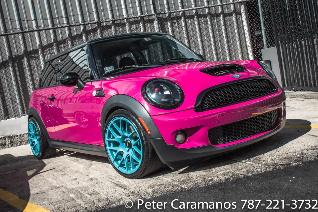 Pink mini cooper