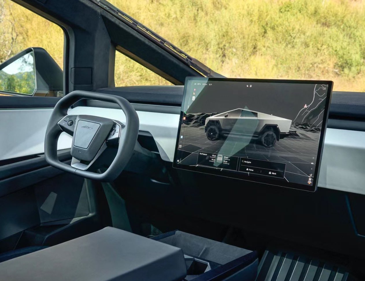 Tesla cybertruck interior